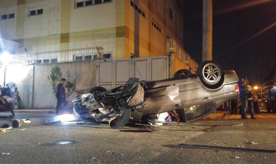  An overturned vehicle outside the resort complex after the attack took place