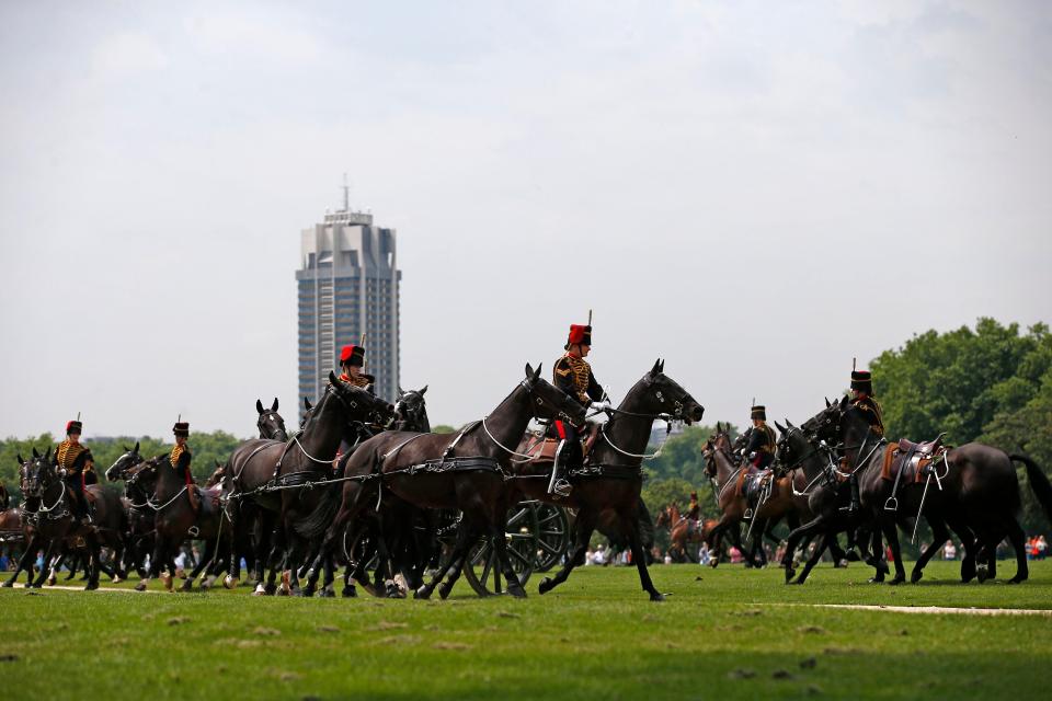  Teams of horses could be seen galloping across the park for the event