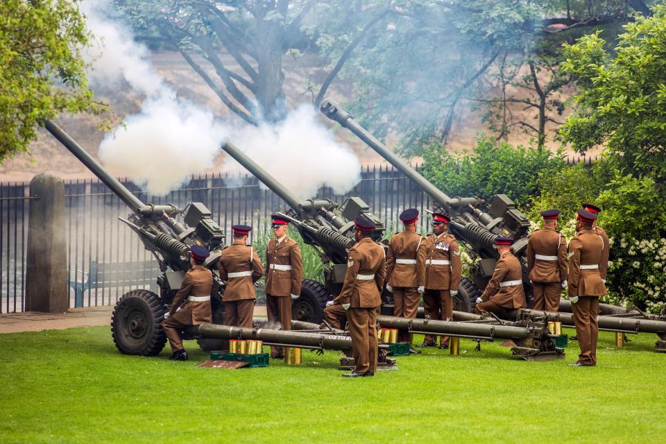  64 years on the throne ... the salute was conducted in Hyde Park on Friday