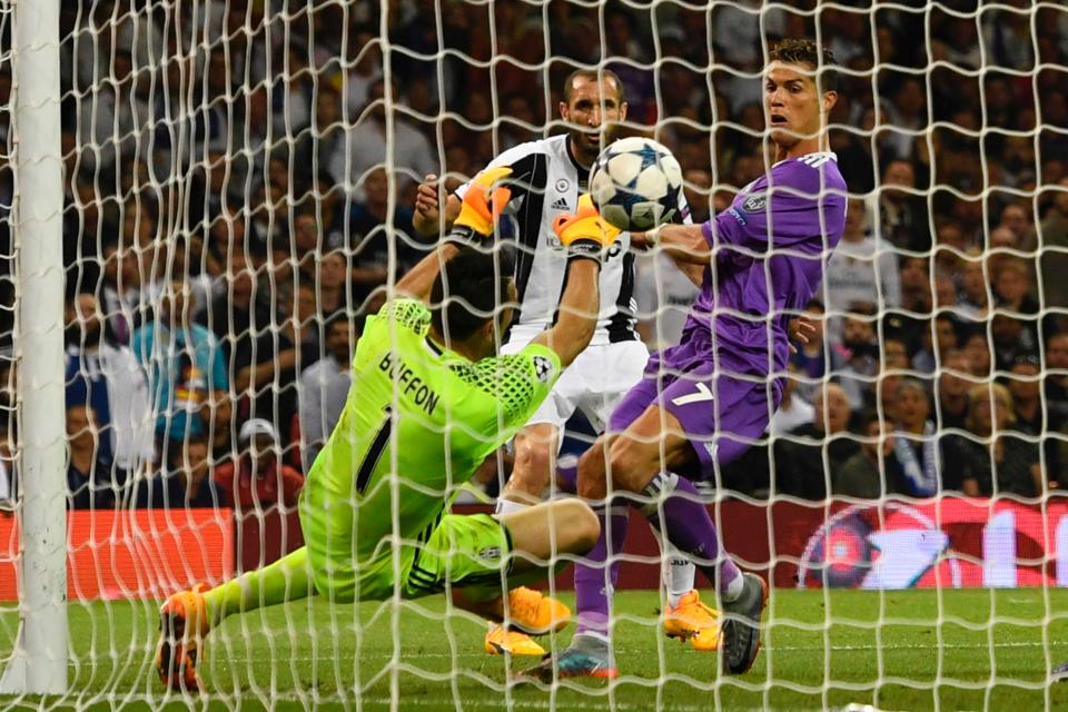  Gianluigi Buffon stood no chance as Cristiano Ronaldo scored from close range