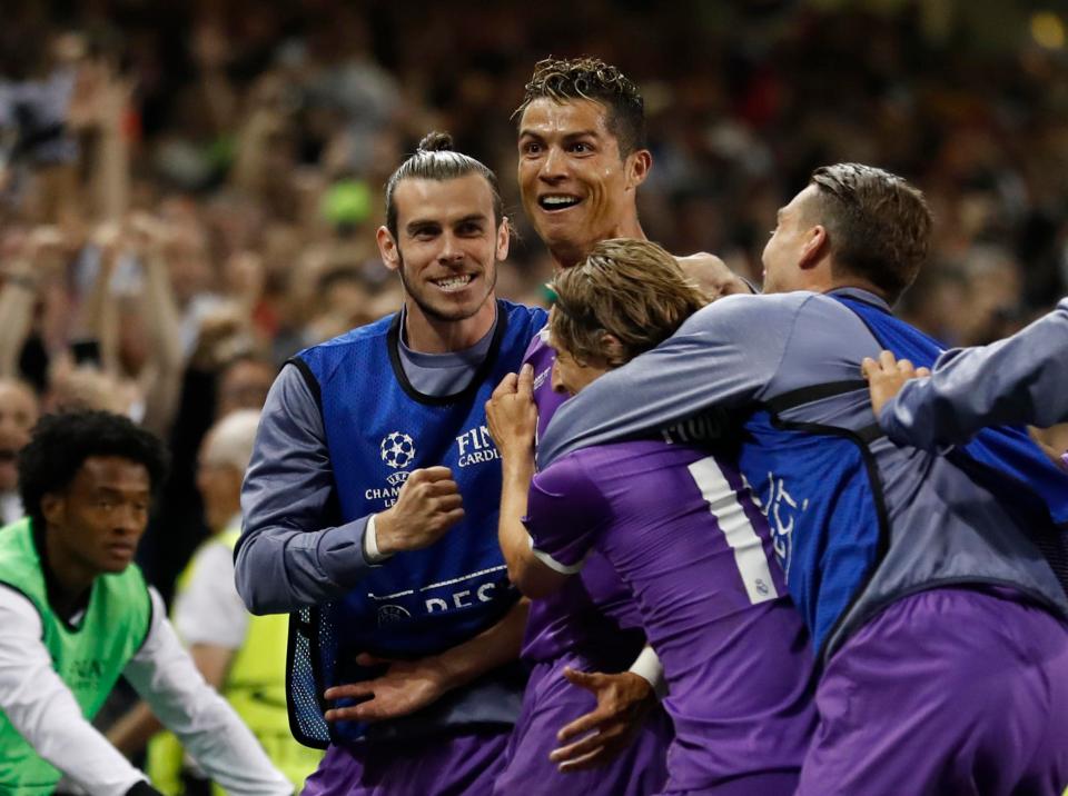  Real Madrid wildly celebrated Cristiano Ronaldo's second goal