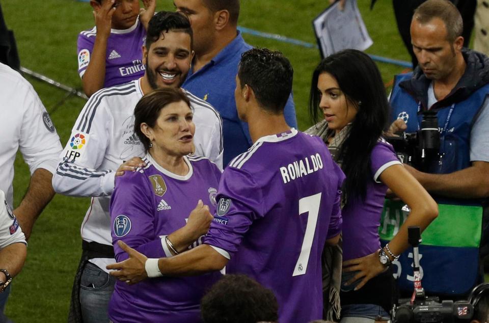  Ronaldo celebrates winning the Champions League with mum Dolores Aveiro and Christina Rodriguez