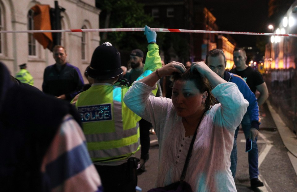 Police instructed the public to put hands above their heads to avoid terrorist hiding in the crowd