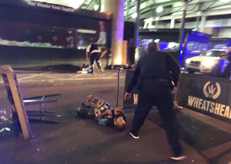  Ringleader Abz lies dying on the ground in Borough Market following hail of police bullets