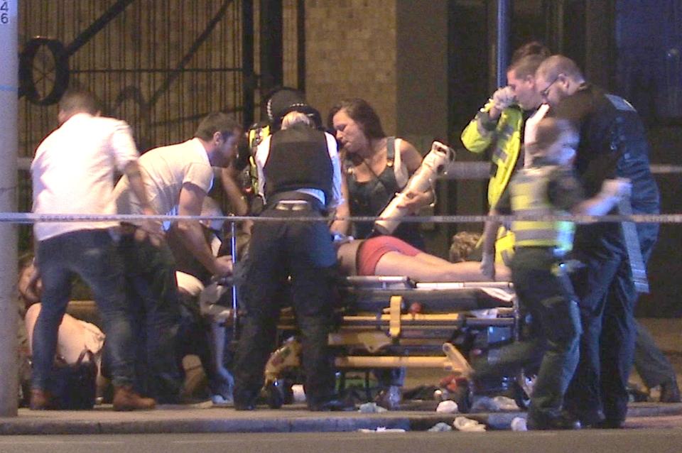  A victim is attended to by emergency services