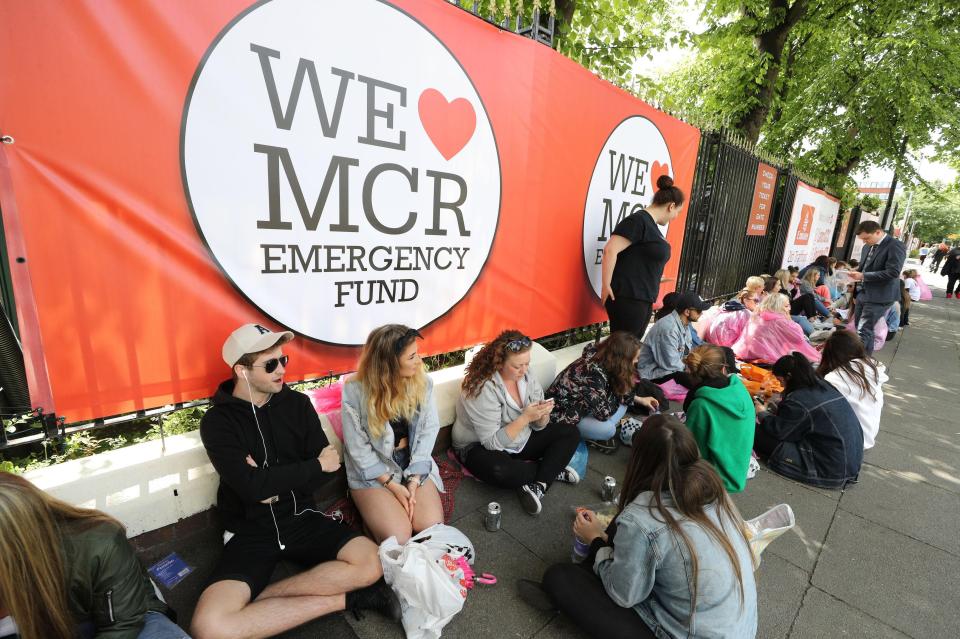  People queued up early for the gig which is raising money for Manchester terror victims and their families