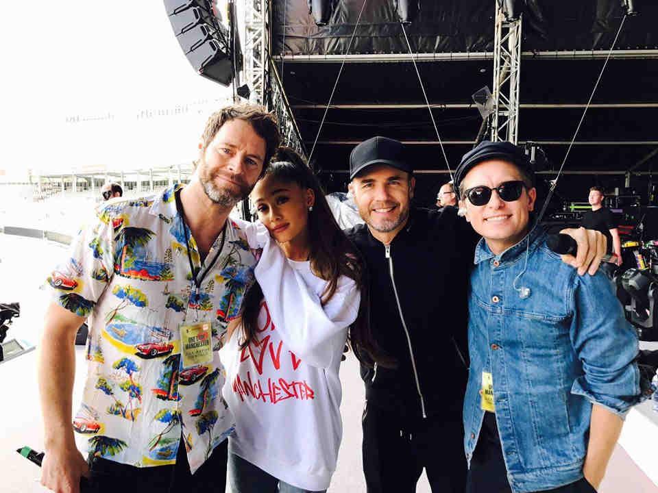  Gary Barlow tweeted a picture of Take That with Ariana Grande ahead of the gig