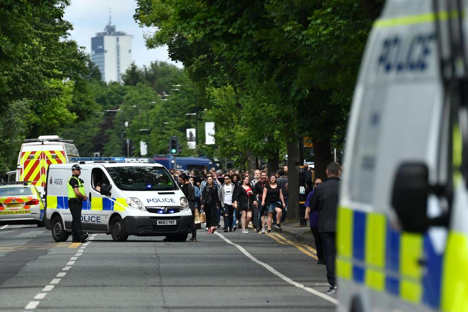  A ring of steel was created by police officers and vans surrounding the venue