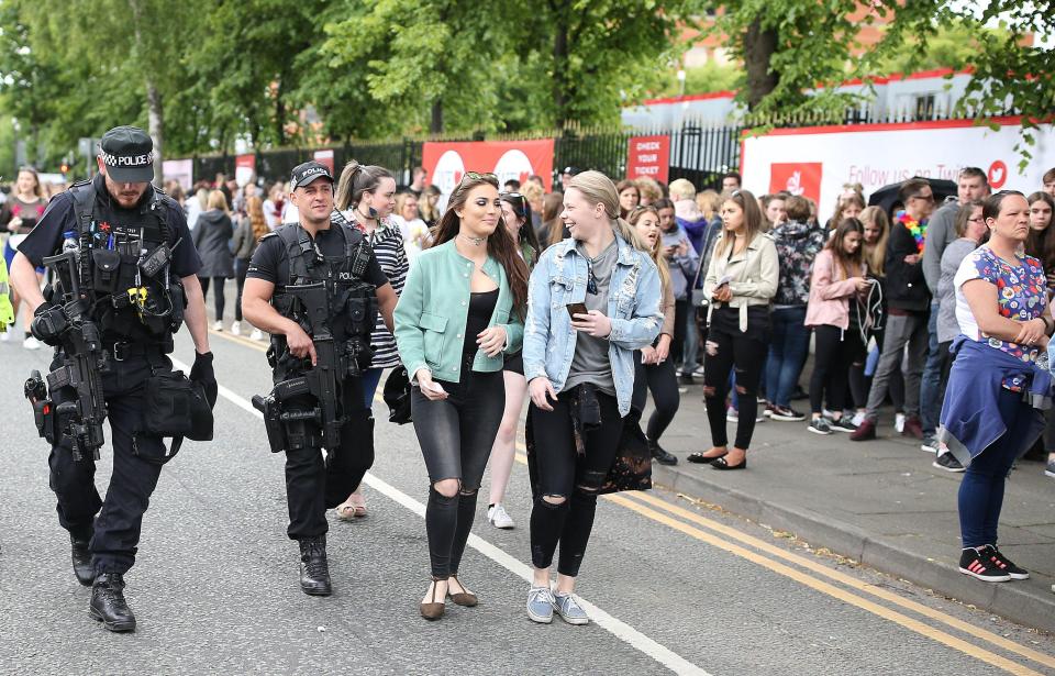  Heightened security ... there is a bigger police and security presence than planned as a result of the London Bridge attack on Saturday night