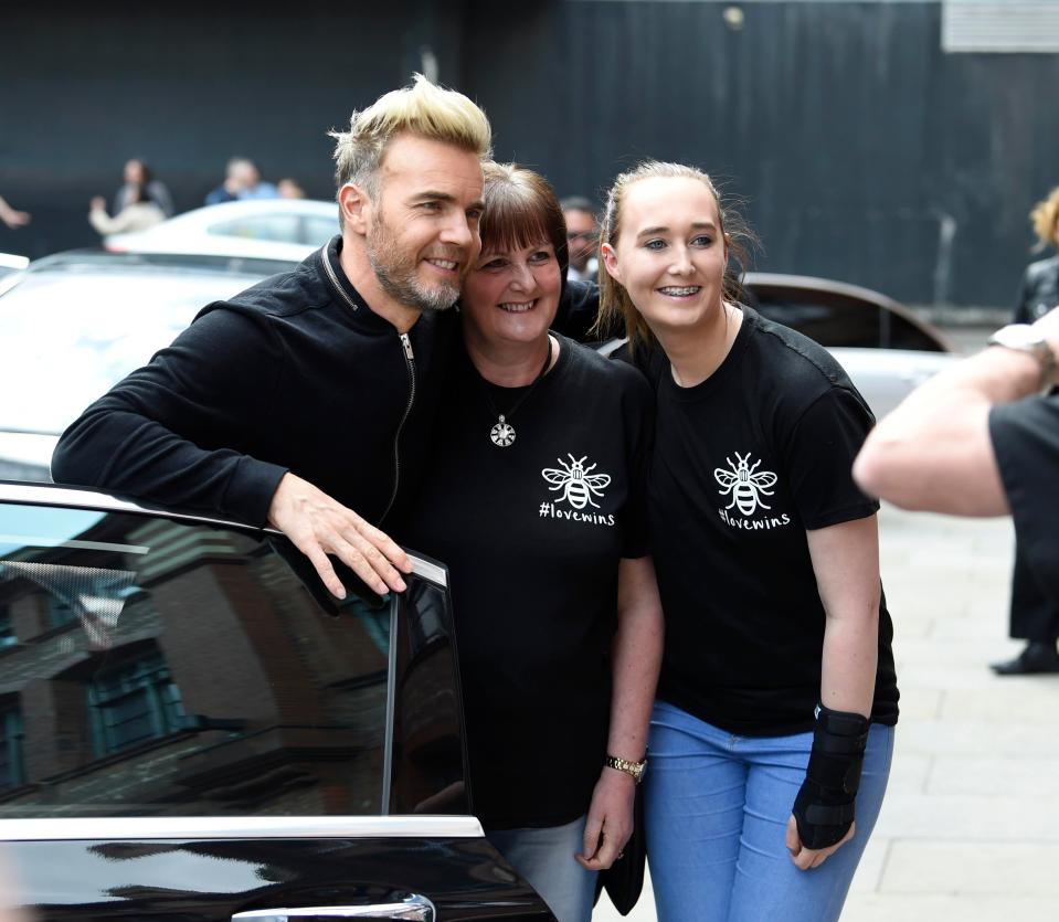  Gary Barlow posed for a picture with a victim of the Manchester terror attack