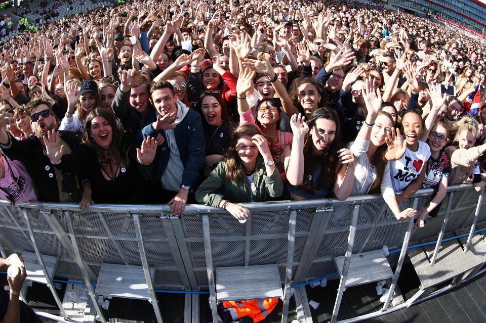  The crowd pictured ahead of the start of the concert to raise money for the victims of terror