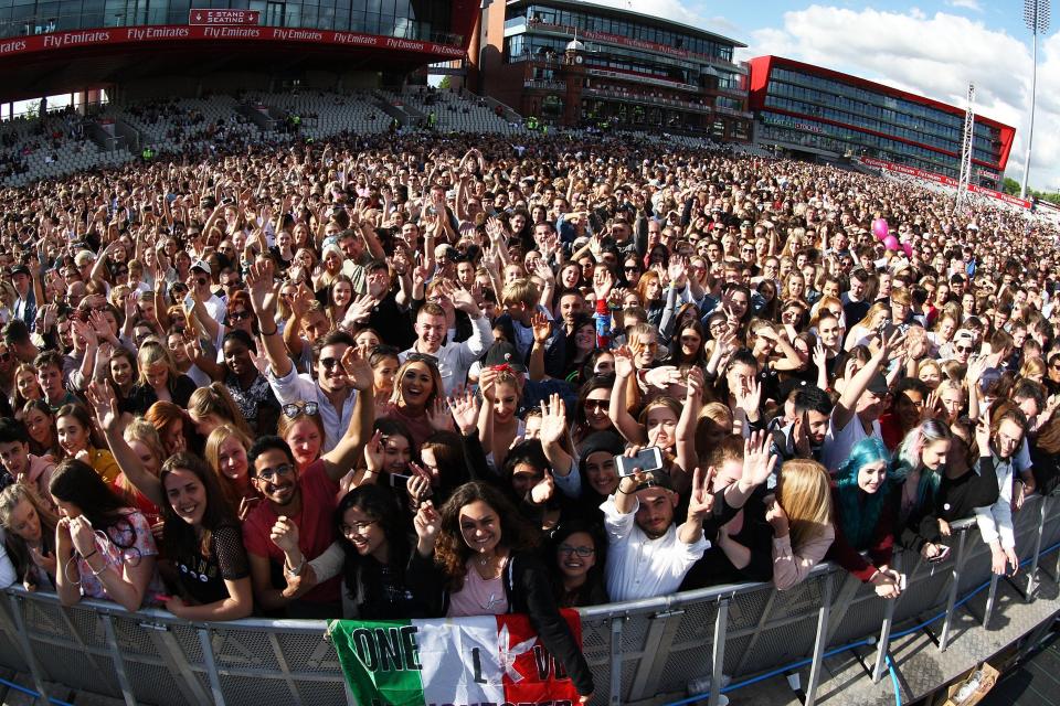  Tens of thousands gathered at Manchester's Old Trafford cricket ground in a show of strength in the face of terror