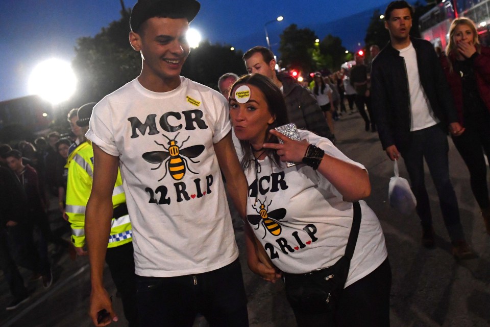 Two gig-goers at One Love Manchester