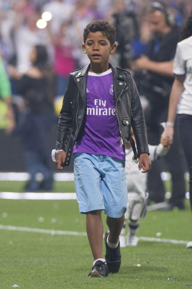  Cristiano Jnr celebrated on the pitch with his dad after Real Madrid made history