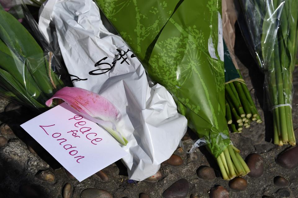  A message on flowers call for 'peace in London' after the second terror attack on the city in three months