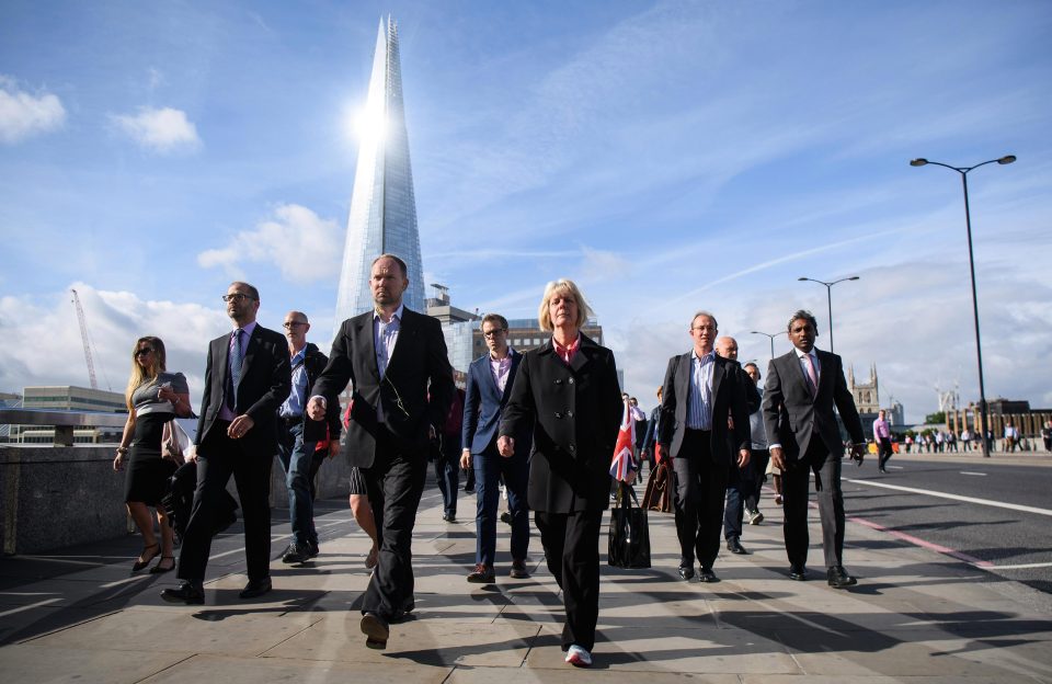  Defiant commuters walked across London Bridge this morning as it was back to business for Londoners