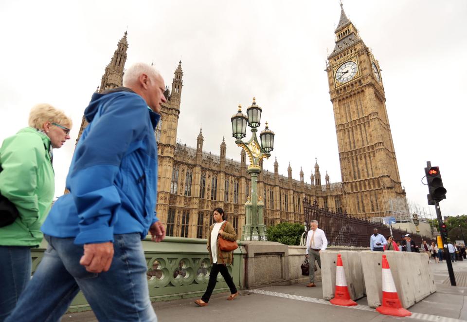  Bold Londoners have been out and about in the city today where new security barriers have been installed on bridges