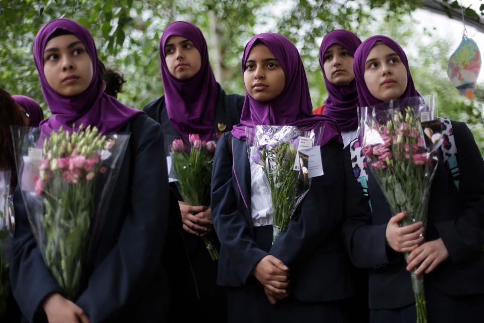  Pupils attend a vigil in Potters Field Park