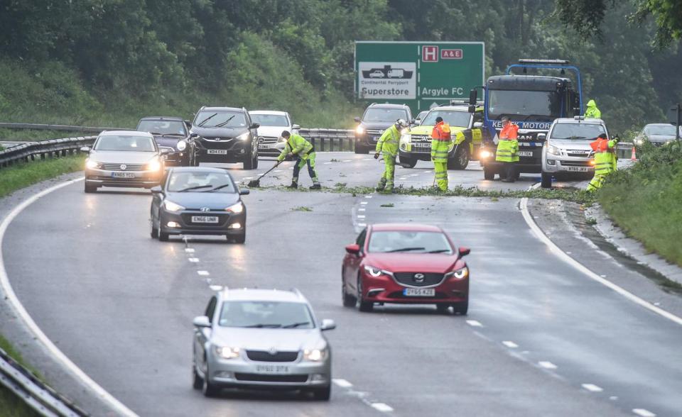  Roads in the area have been closed, with police warning motorists to take extra precautions