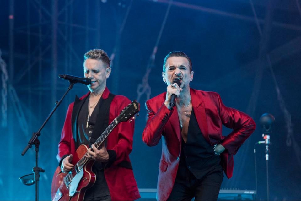  Martin Gore (left) and Dave Gahan (right) of Depeche Mode perform in Cologne, Germany, on June 5