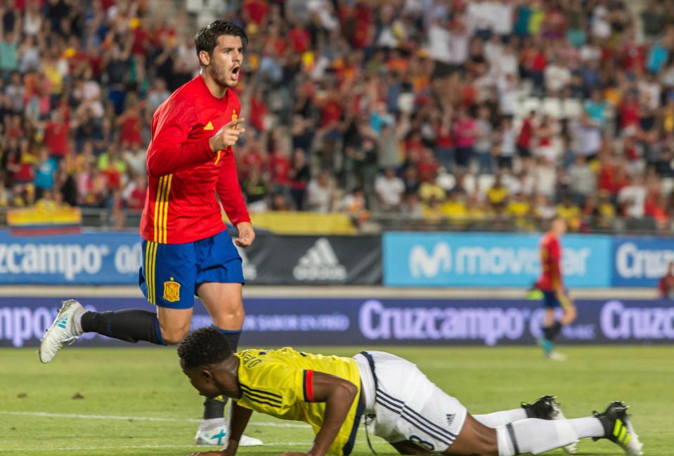  Morata is currently on international duty while his future is negotaited between Manchester United and Madrid