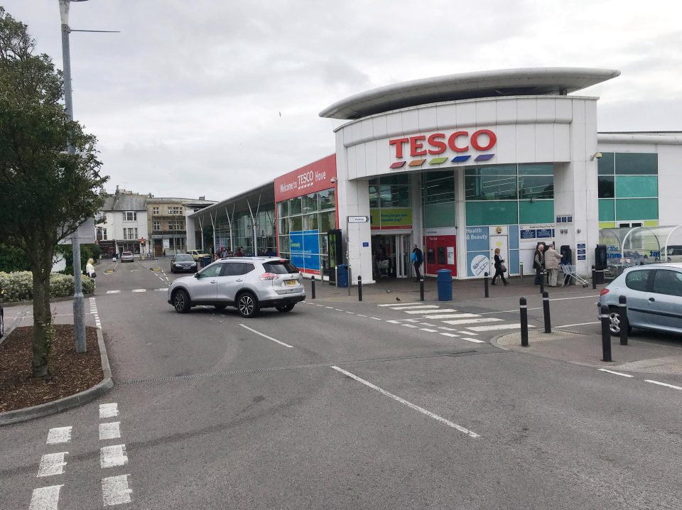  The near tragedy happened at Tesco in Church Road, Hove, East Sussex