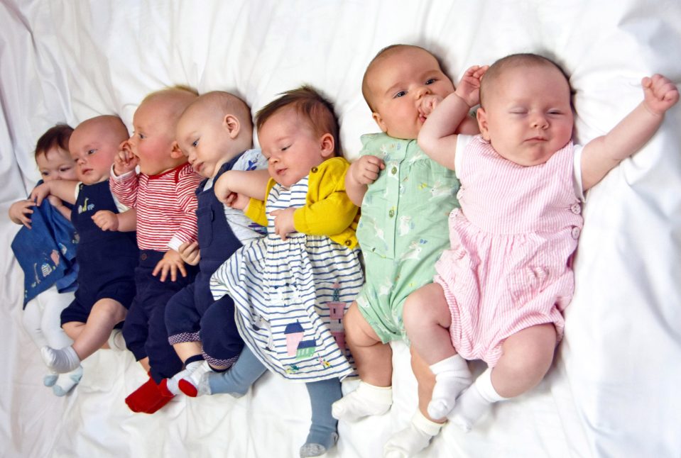  All seven babies were born at the Worcestershire Royal Hospital maternity unit where the mothers are colleagues