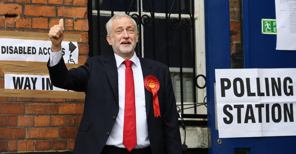  Mr Corbyn voting in Islington earlier today