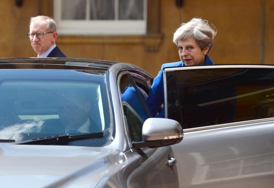  Theresa May then left Buckingham Palace again to return to No10