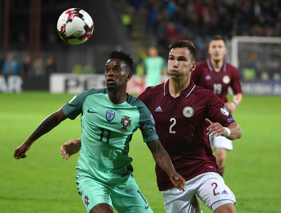 Nelson Semedo in action for Portugal against Latvia in last week's World Cup qualifiers