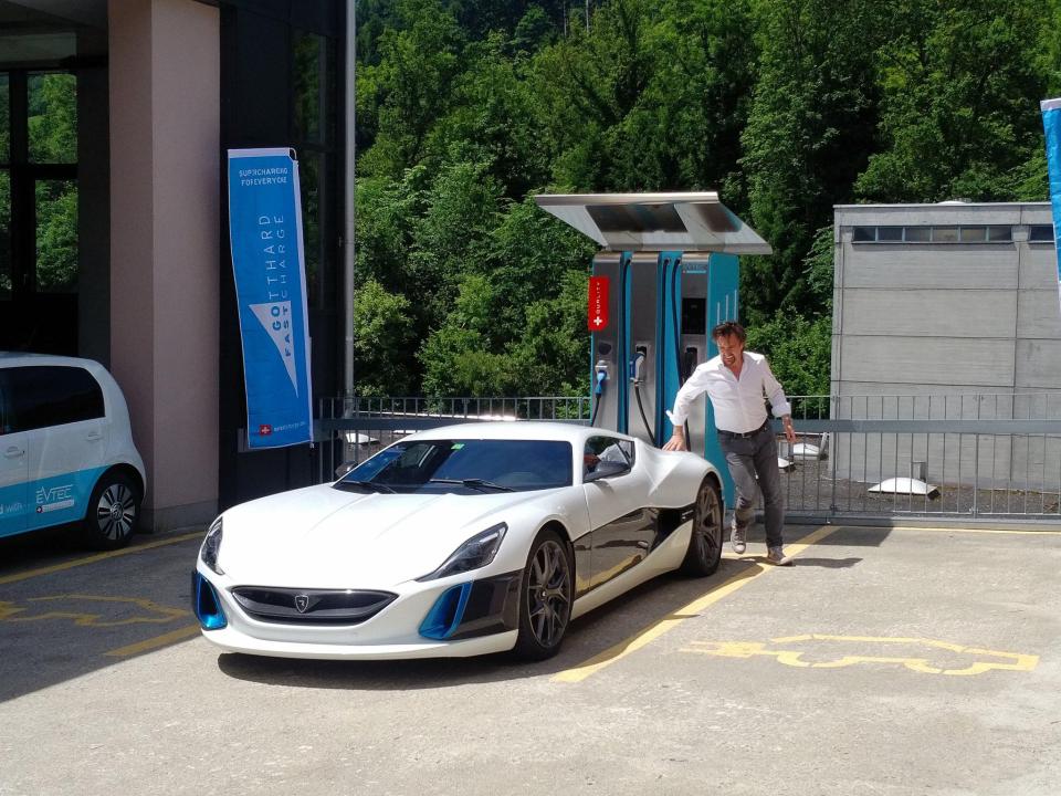  Richard stands with Rimac Concept before the crash