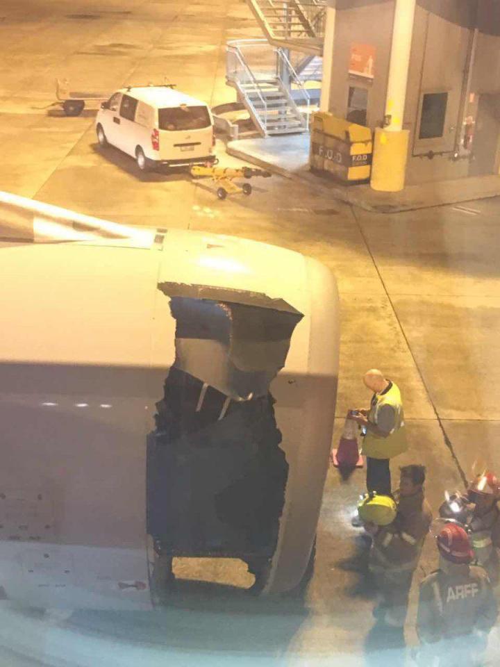  A massive chunk had been ripped off one of the plane's engines