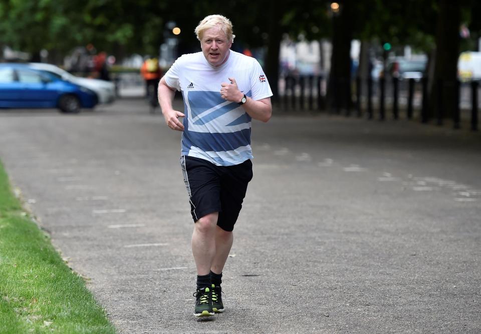  Boris Johnson out for a jog this morning