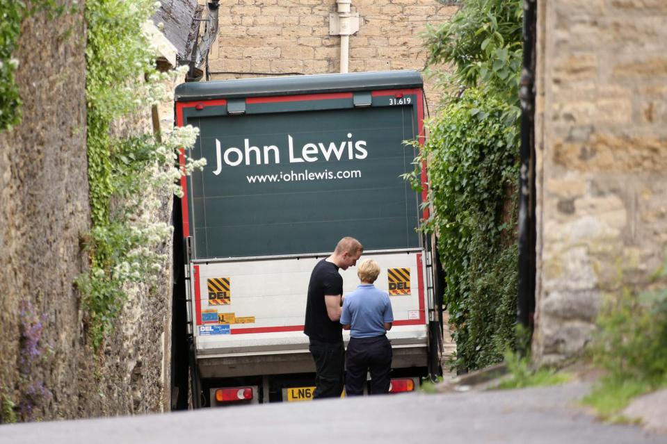  Hapless delivery driver caused chaos in Somerset town shortly after lunchtime yesterday