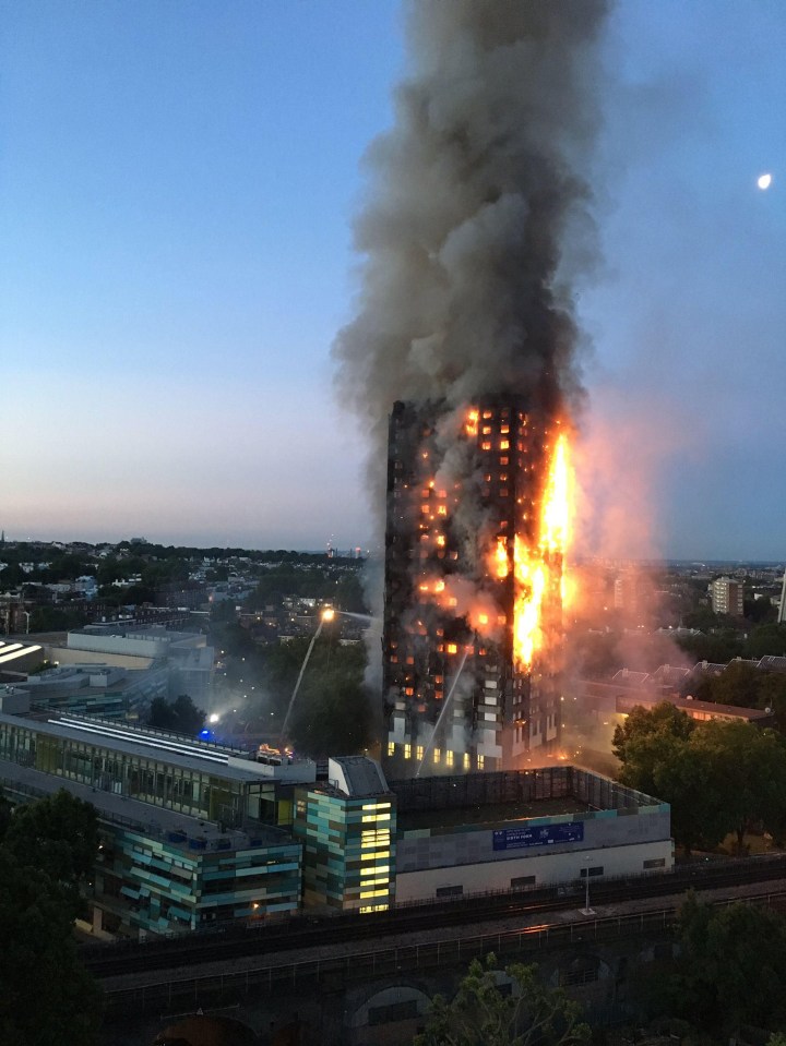 Flames leaped out of the side of the building as the structure was engulfed by the inferno