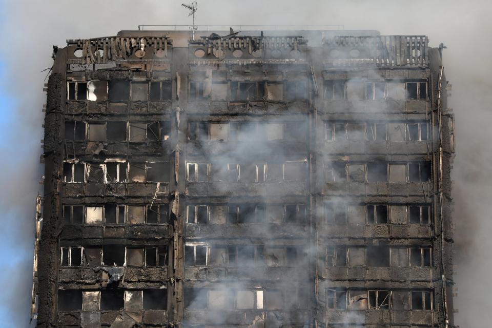  The building had been gutted by the inferno that fire crews are still fighting to put out