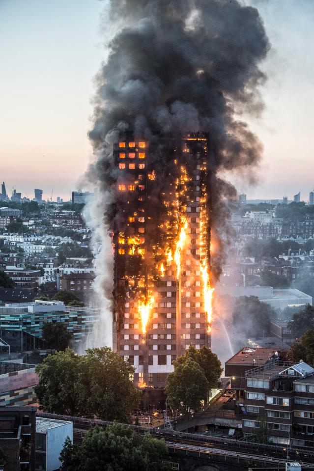  Smoke from the burning building could be seen across London as the fire continued to rage