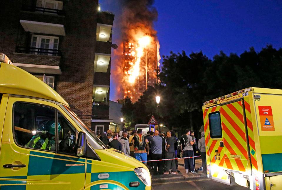  Several hundred people are thought to have been in the block when the blaze began