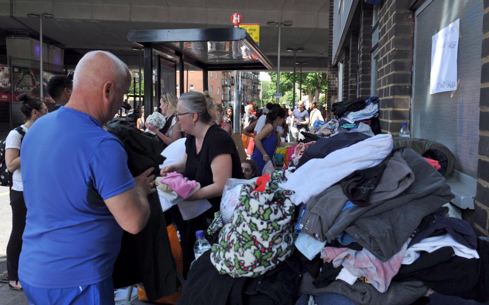  Hundreds of items of clothes have been handed over in the wake of the tragedy for the residents affected