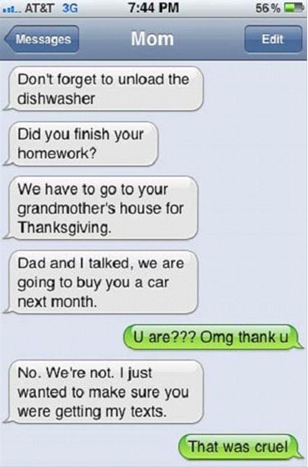  This mum thought of a super sly was to get a text back