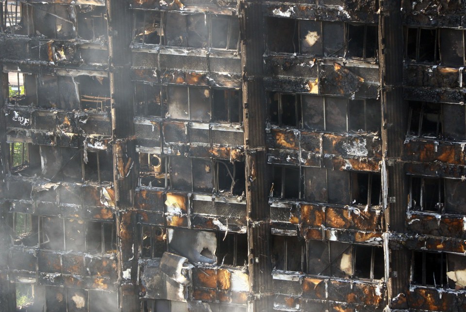 The tower block had been reduced to a burnt-out carcass by this morning