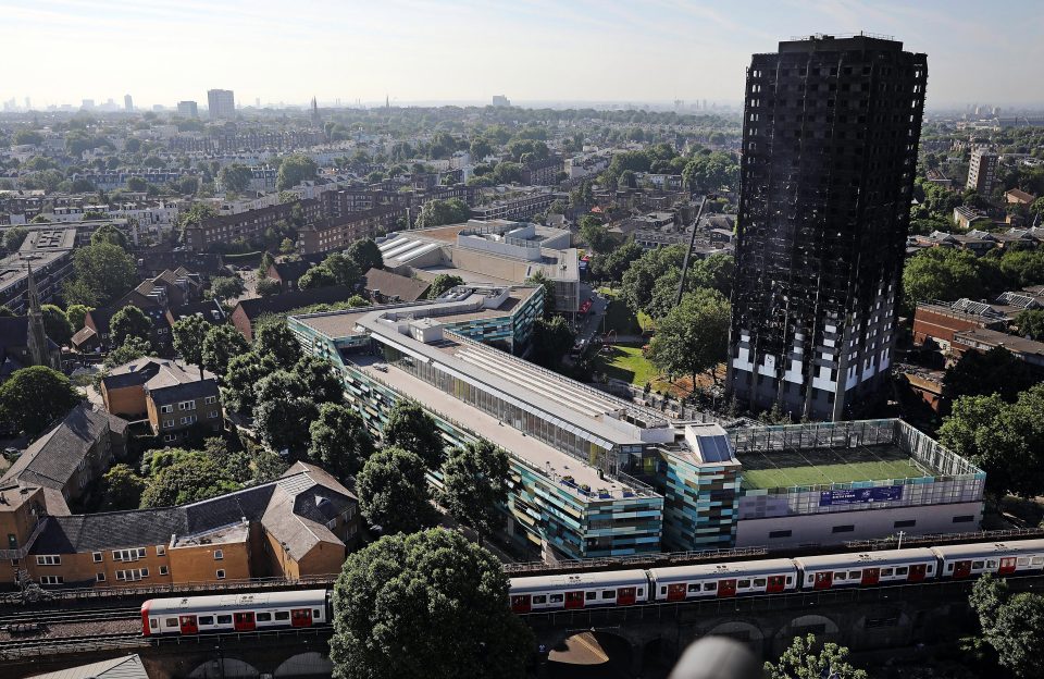  Aerial photos show the devastation caused to the tower block