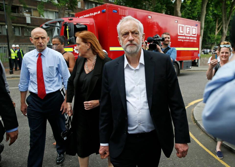  The Labour leader spoke to emergency workers