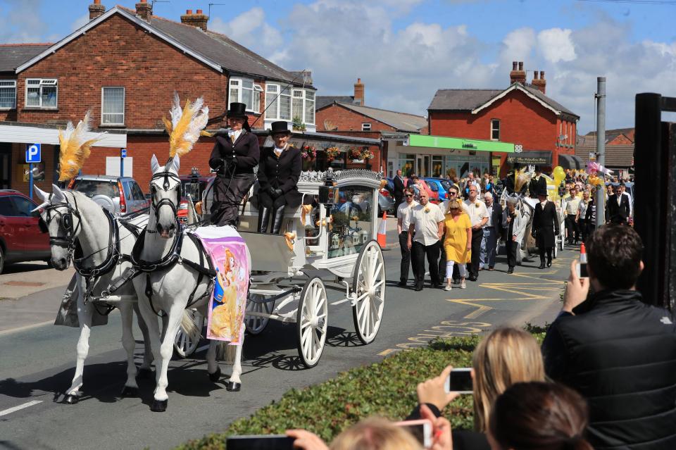  The Ariana Grande superfan was taken to be laid to rest in a Disney-adorned horse and carriage