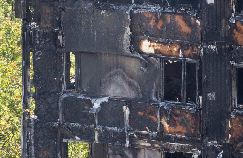  Believed to be the burnt-out remains of Behailu's fourth-floor flat