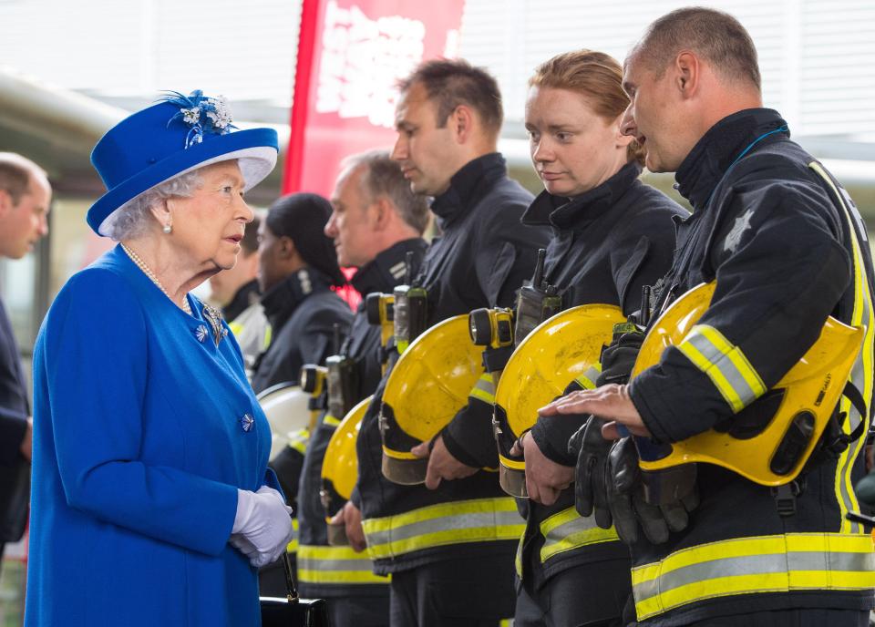  Her Majesty addressed some of the brave fire-fighters who have been tackling the blaze