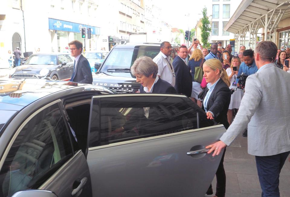  She got in her car to return to central London