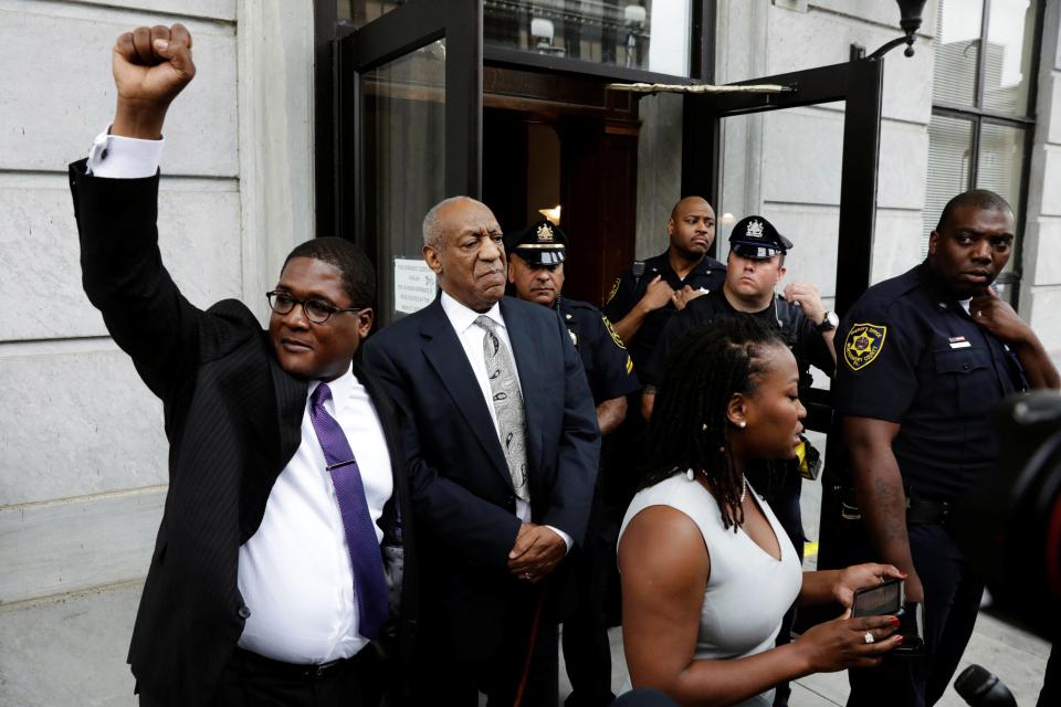  Those siding with Cosby appeared jubilant outside the court following a mistrial last June