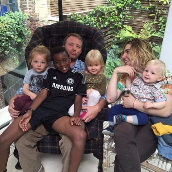  GUY Ritchie pouted like a real super dad in this pic taken with his cherished kids