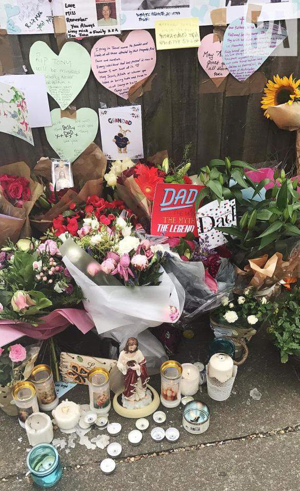  Father's Day cards have been left amongst the tributes to the victims